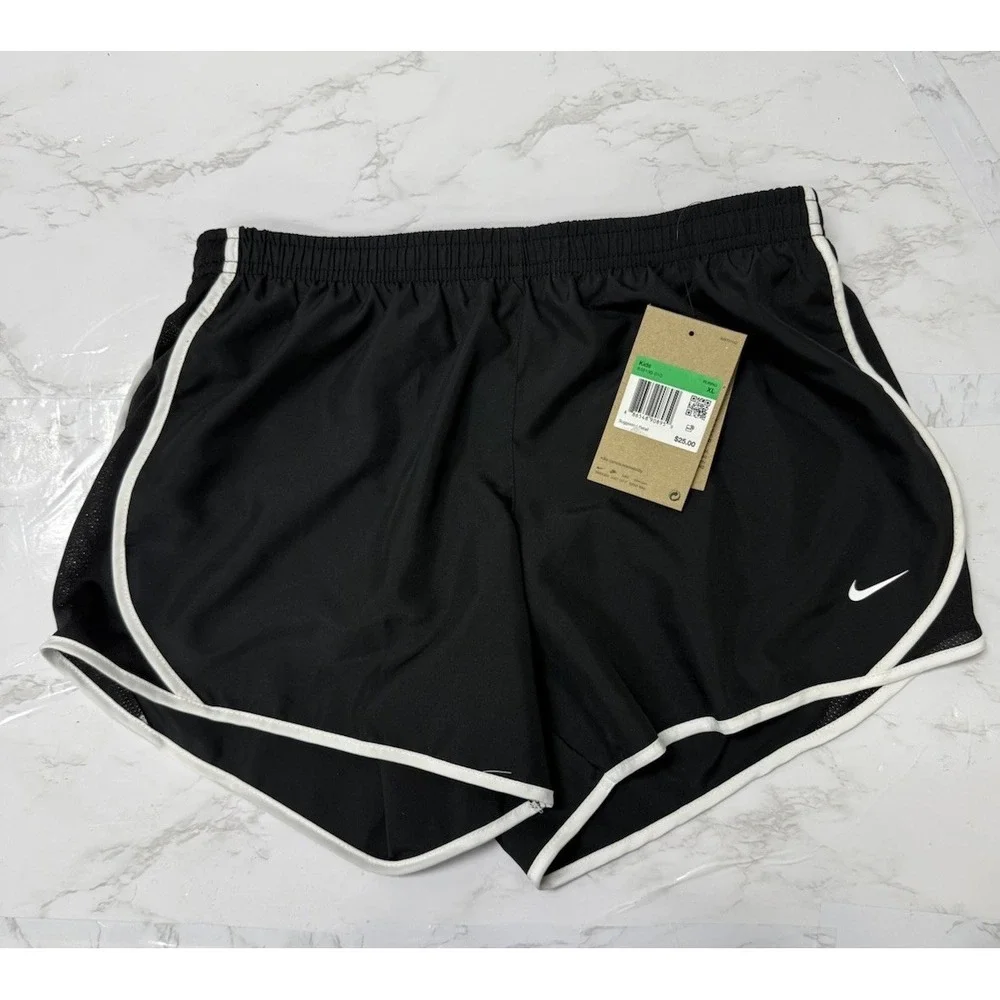 Nike Girls Dri-FIT Tempo Running Shorts Black/White Youth XL 848196-010 NWT